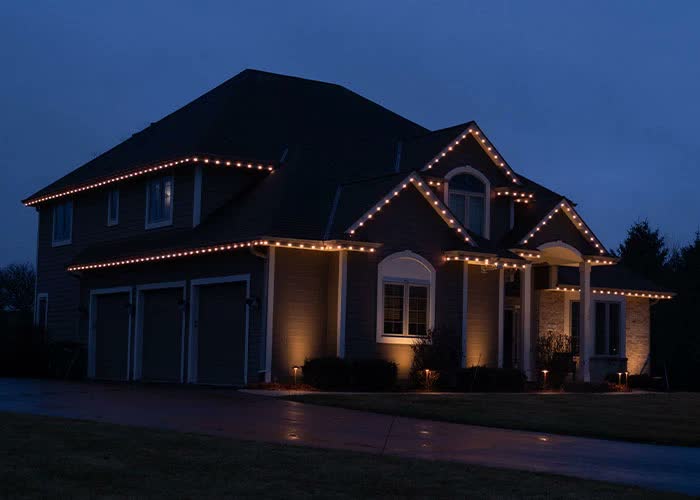 White roofline lighting