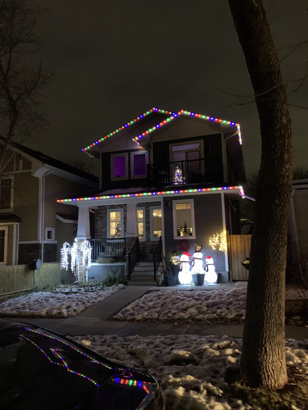 Colourful roofline lighting