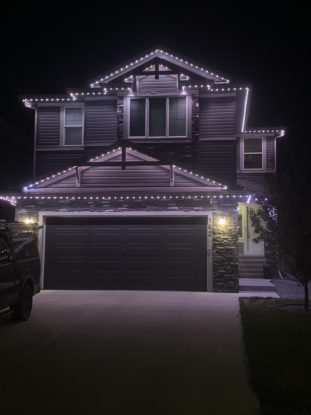 Clean white roofline lighting